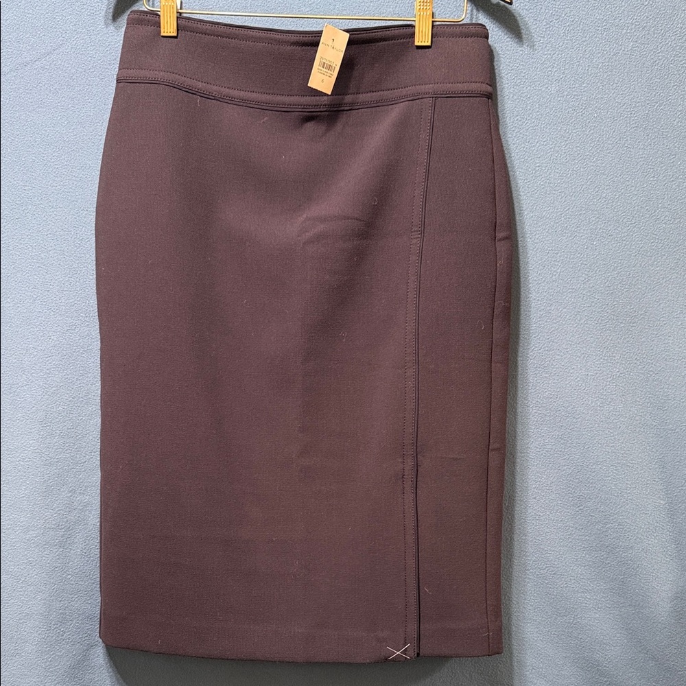 New Ann Taylor Classic Navy Blue Pencil Skirt with Front Slit Size 6